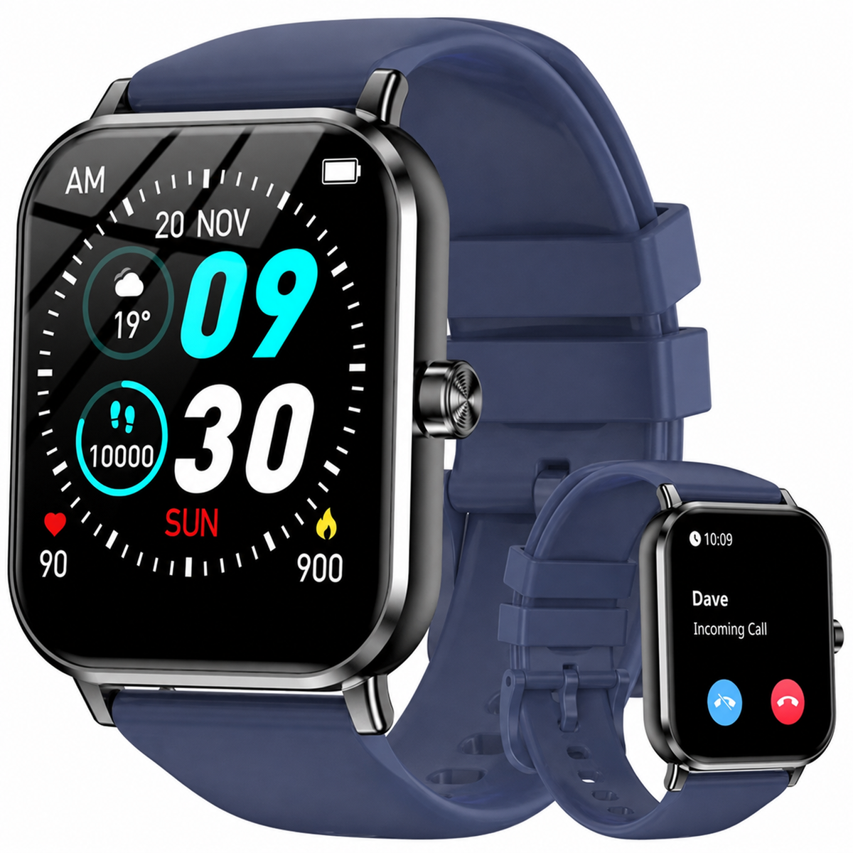 FPZMIU 1.83" Display Smart Watch, High-Definition Fitness Watch with Always-On Touchscreen for Men Women