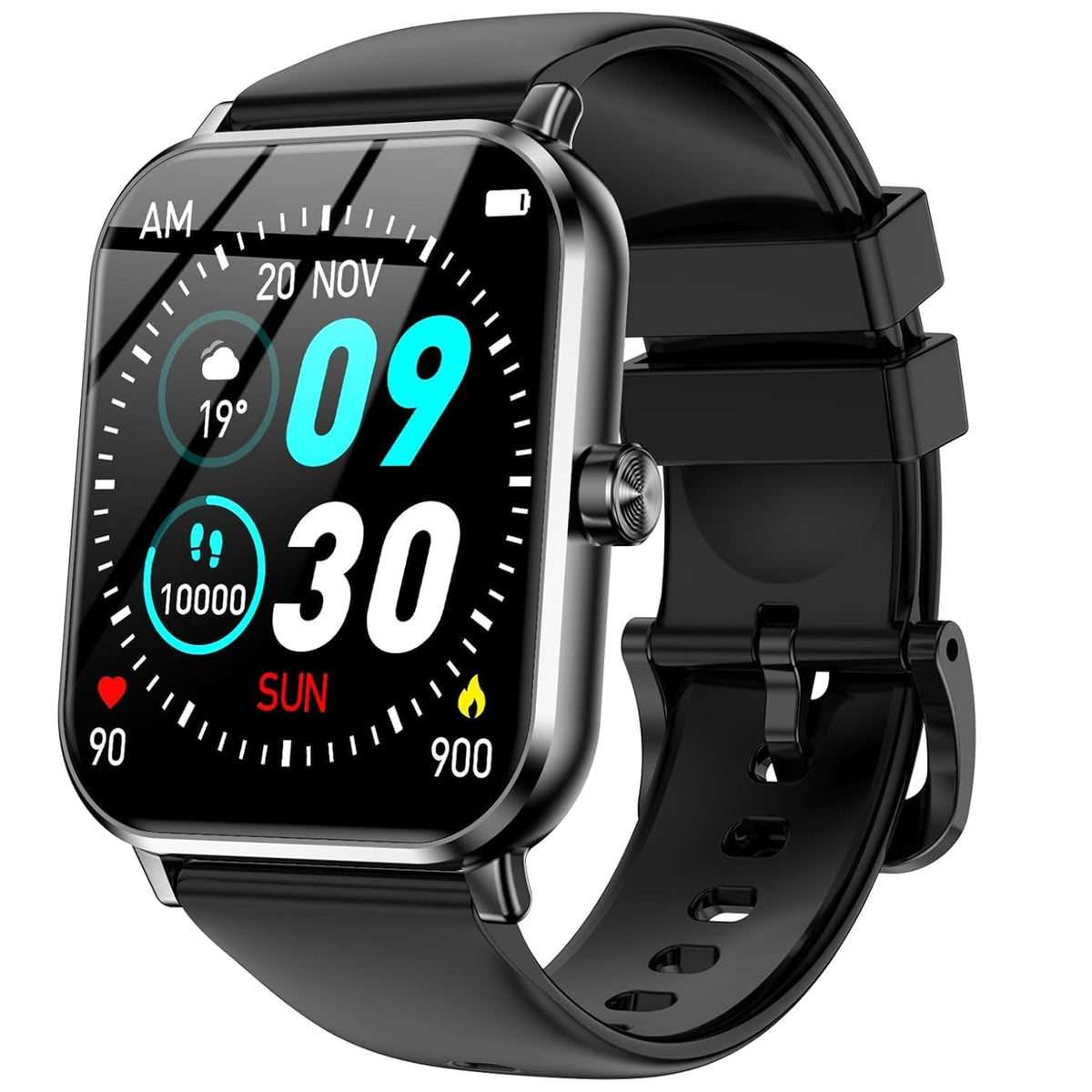 FPZMIU 1.83" Display Smart Watch, High-Definition Fitness Watch with Always-On Touchscreen for Men Women