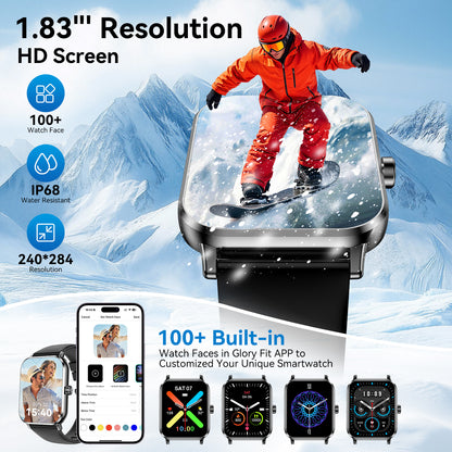 FPZMIU 1.85"Smart Watch, Fitness Tracker with Heart Rate Monitor & Step Counter