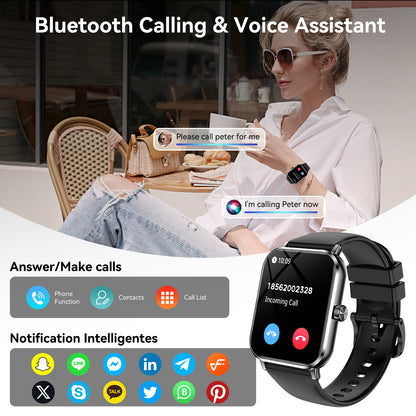 FPZMIU 1.85"Smart Watch, Fitness Tracker with Heart Rate Monitor & Step Counter