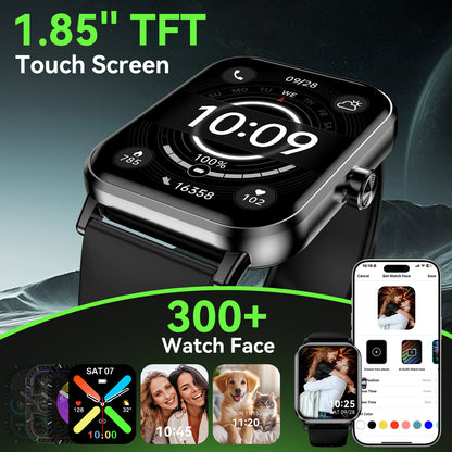 FPZMIU Smart Watch for Men Women ,1.85" HD Touch Screen Smart Watches,130+ Sport Modes Fitness with Android and IPhone