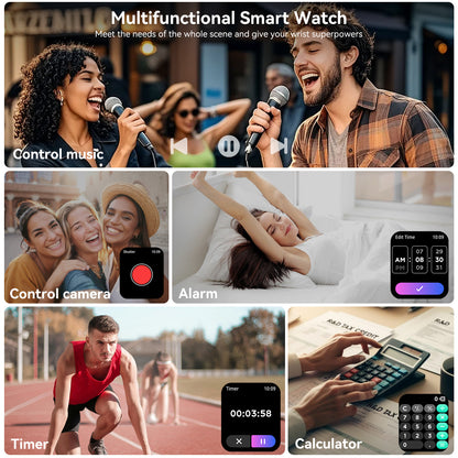 FPZMIU 1.85"Smart Watch, Fitness Tracker with Heart Rate Monitor & Step Counter