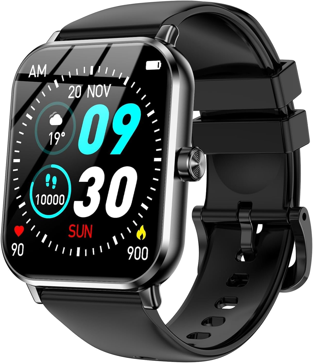 FPZMIU 1.83" Display Smart Watch, High-Definition Fitness Watch with Always-On Touchscreen for Men Women