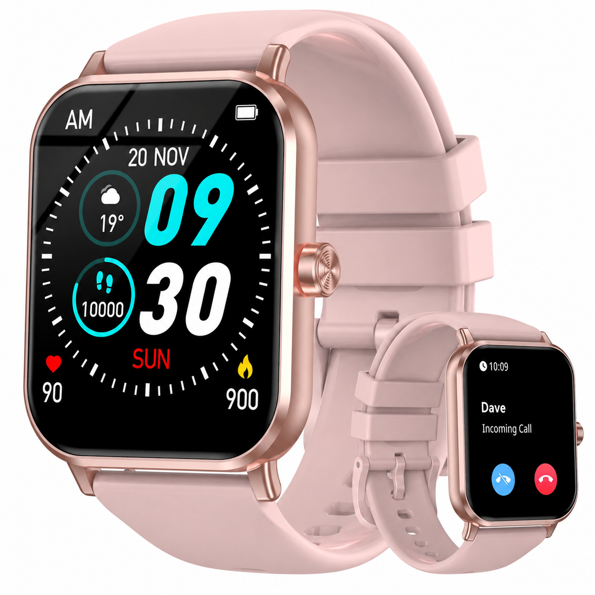 FPZMIU 1.83" Display Smart Watch, High-Definition Fitness Watch with Always-On Touchscreen for Men Women