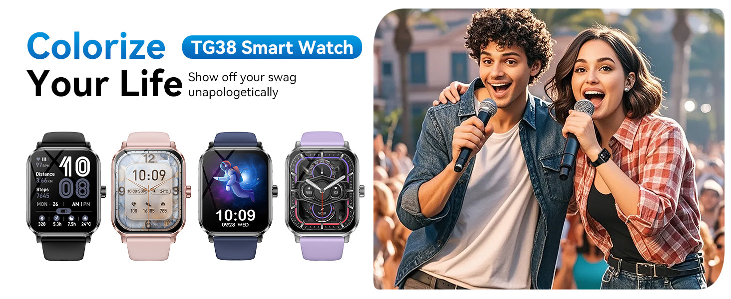 Smart Watch for Men Women, 1.83" HD Touchscreen Fitness Tracker, Smartwatch with Bluetooth Calling, 130+ Sports Modes, Heart Rate Sleep Step Monitor, 5ATM Waterproof, Compatible with iOS & Android