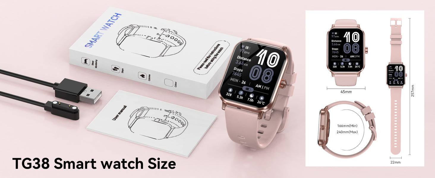 Smart Watch for Men Women, 1.83" HD Touchscreen Fitness Tracker, Smartwatch with Bluetooth Calling, 130+ Sports Modes, Heart Rate Sleep Step Monitor, 5ATM Waterproof, Compatible with iOS & Android